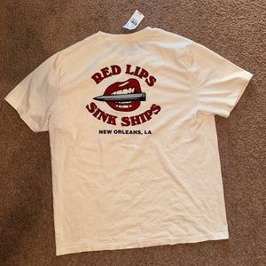 Brandy Melville Red Lips Sink Ships Top NWT